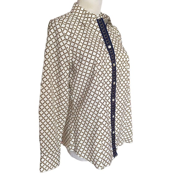 Talbots Size 4 Chain-Link Non-Iron Button Long Sleeve Perfect Shirt Women’s EUC - Picture 3 of 7